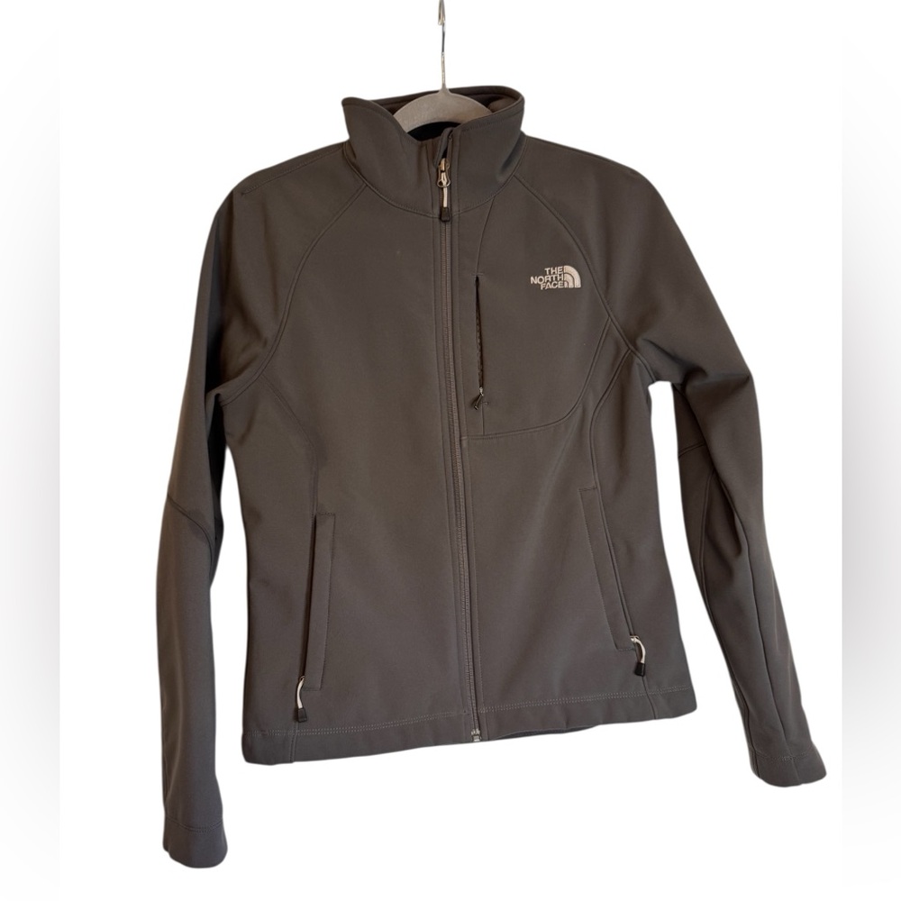 North Face Women’s Gray Apex Softshell Warm Zip Up Jacket Size Small Petite